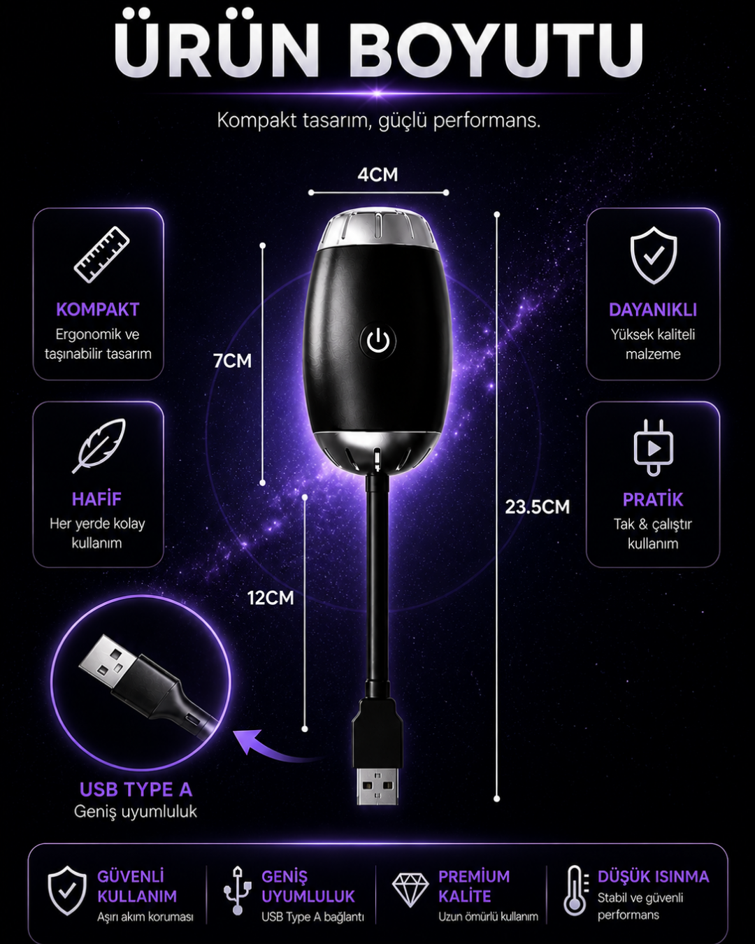 GalaksiProjektör | USB Yıldız Gökyüzü Projektörü